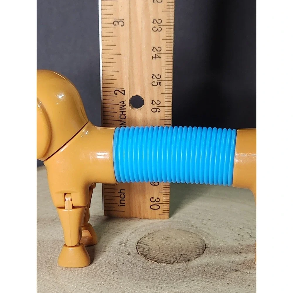 Dog Slinky‎ Toy Blue/Brown W/Adjustable Legs & Feet Weiner Dog~FREE SHIPPING!!